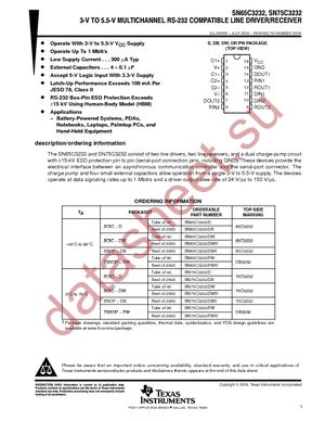 SN65C3232PW datasheet  